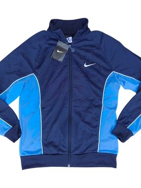 Nike Boys Large Track Jacket Full Zip Navy Blue Training NWT